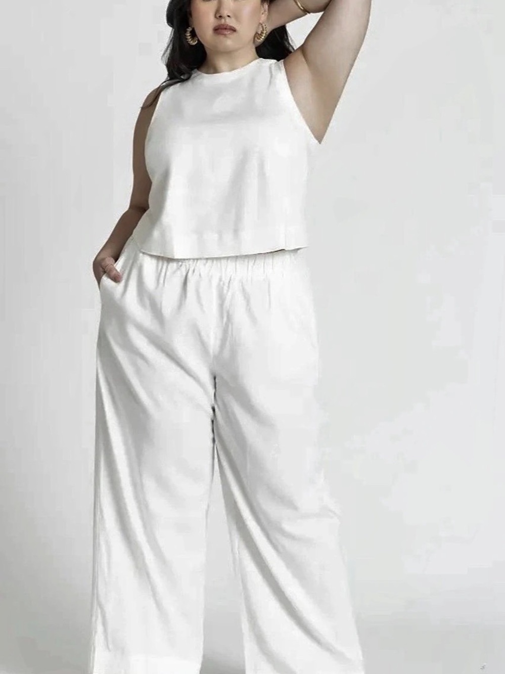Eloquii Linen-Blend Wide Leg Pant Size 18 NWT